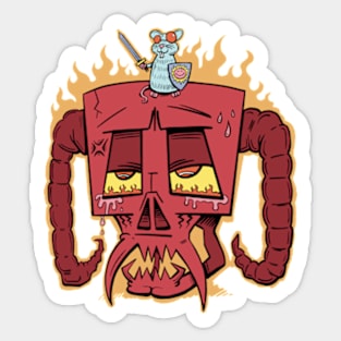 Hero Mouse Slays Skull Demon Sticker